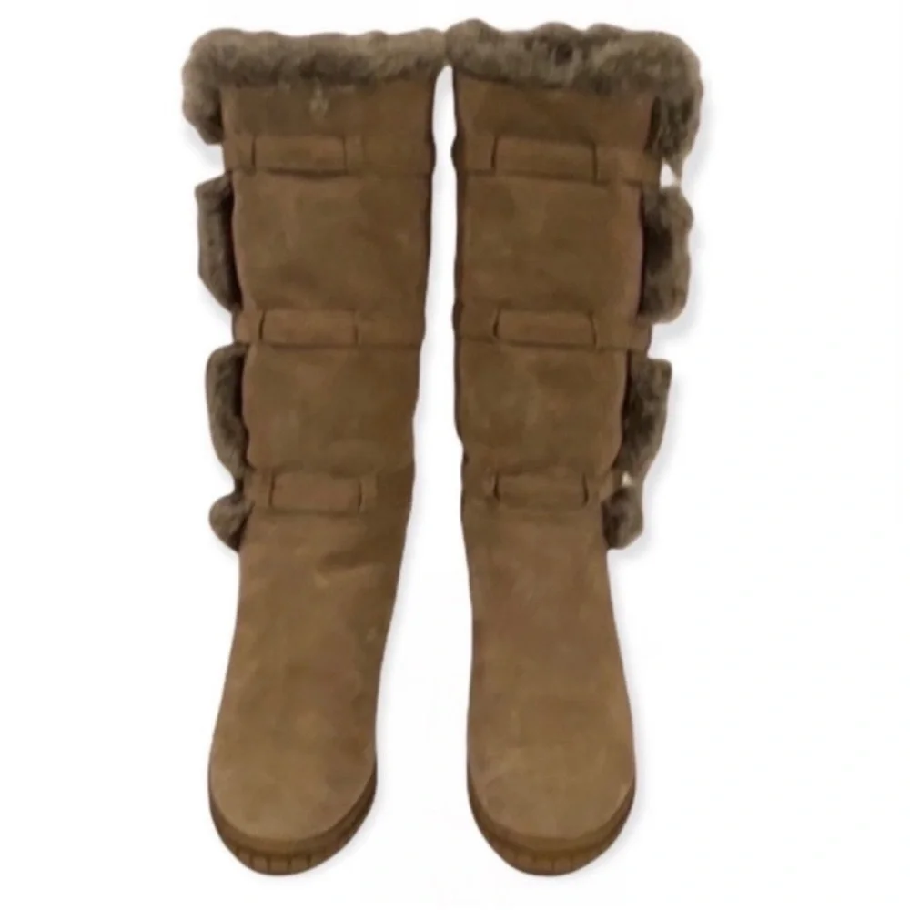 Authentic Aquatalia tall suede leather designer boots sz 7.5